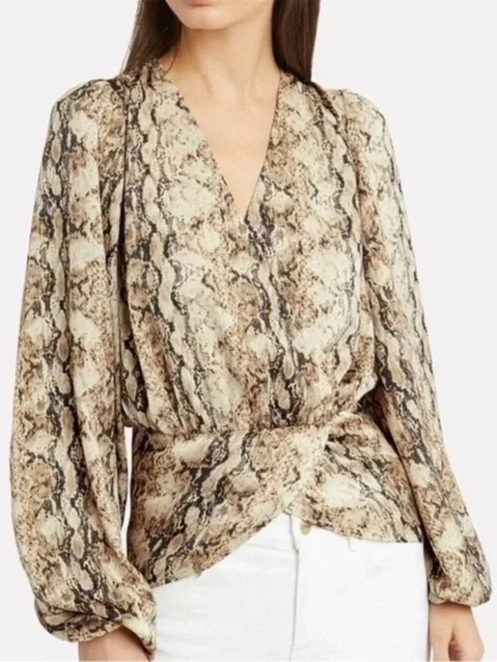 Ronny Kodo Snakeprint Crosella Blouse Size XS